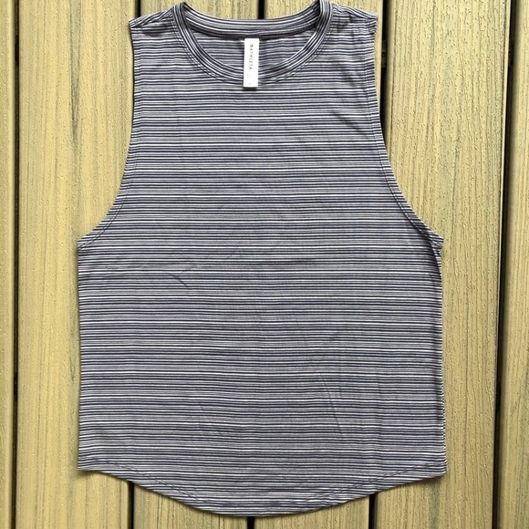 Athleta Tops - Athleta Striped Blue & Gray Sleeveless Tank Top Size XS